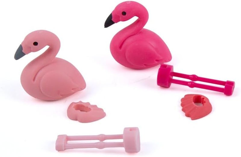 DAISO Flamingo Erasers - Cute Pink & Dark Pink Stationery Set (2 Pieces) - Image 3